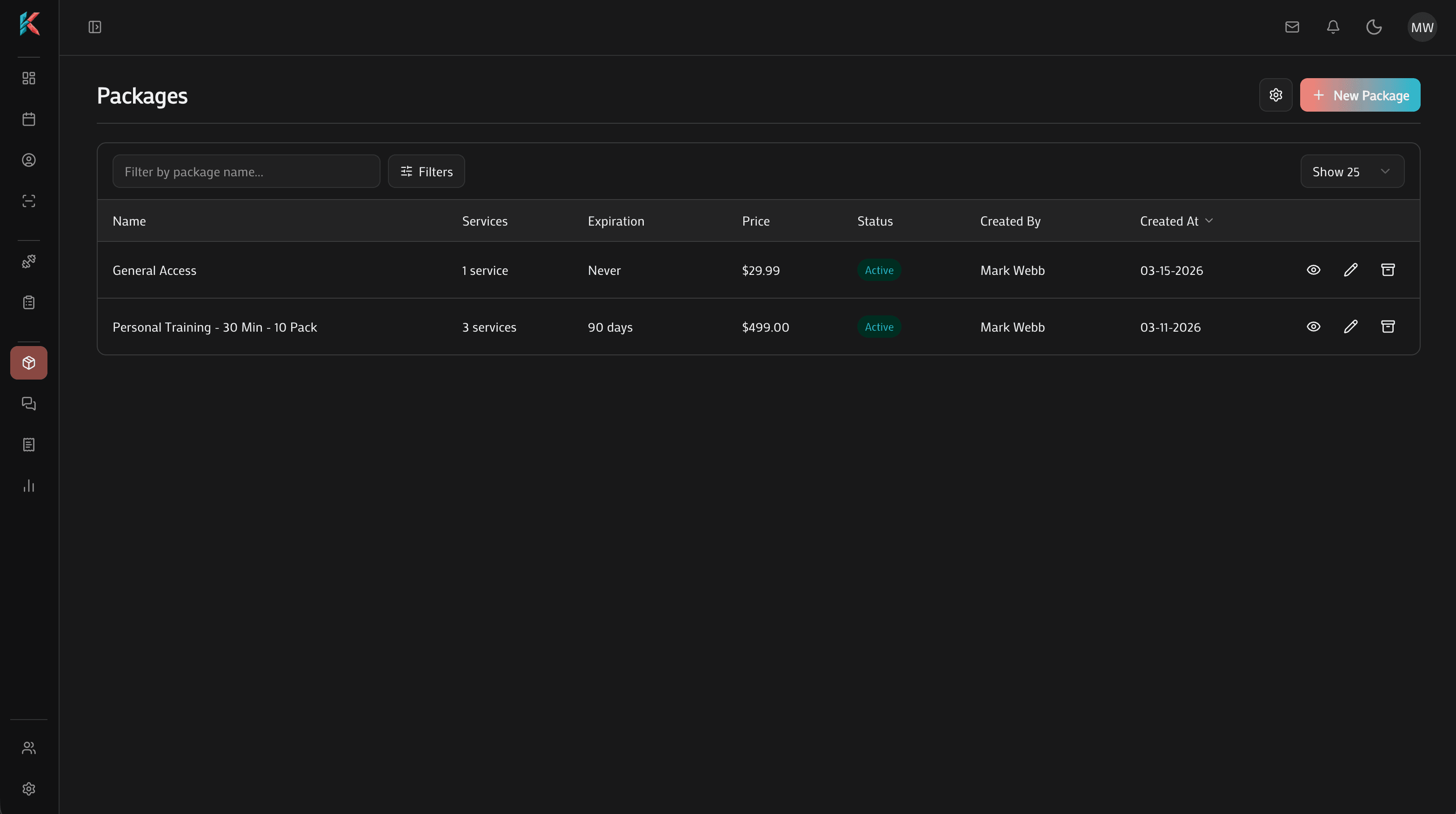 Packages overview