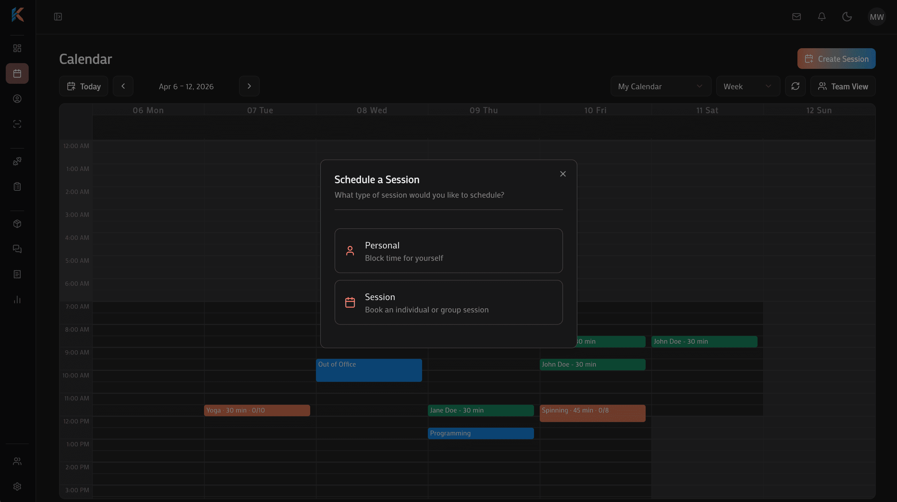 Create a session